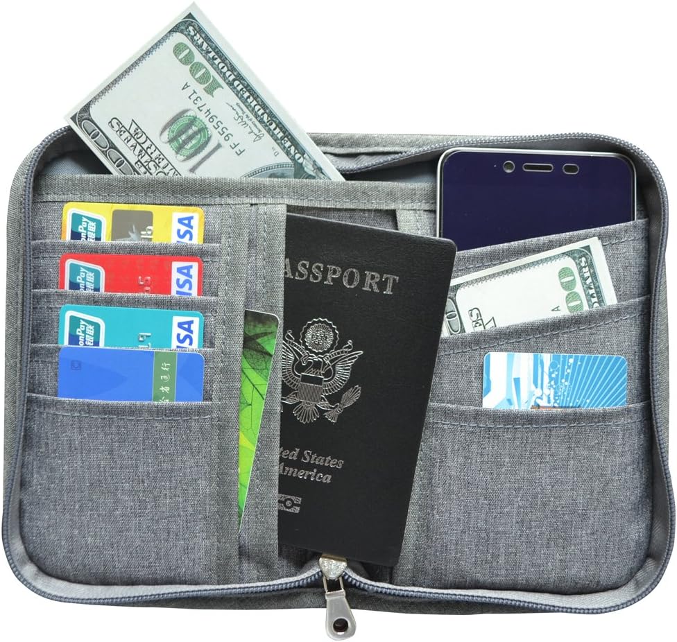 Canvas Passport Holder Cover Case Travel Wallet for Men & Women Linlina