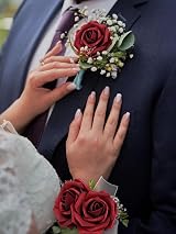 N&T NIETING Artificial Flowers Red Roses 50 Pcs Real Touch with Stems DIY view 5