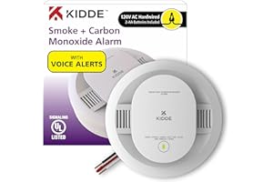 Kidde Hardwired Smoke & Carbon Monoxide Detector, AA Battery Backup, Voice Alerts, Interconnectable, LED Warning Light Indicators, 1 Pack