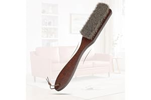 100% Horse Hair Clothes Brush for Wool Coats Cashmere Suits No Shedding Soft Bristle Garment Brush for Lint Removal Premium B