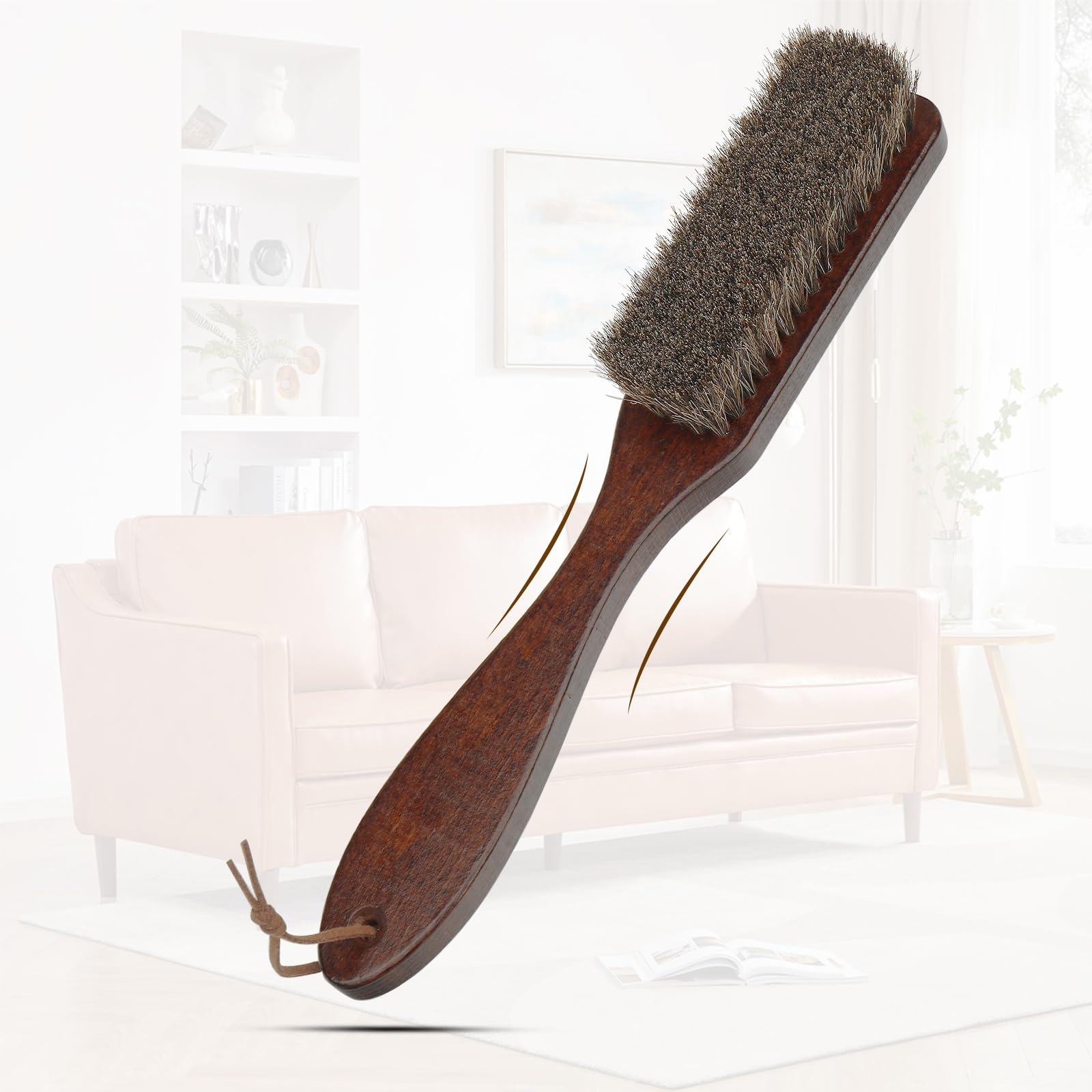 Photo 1 of 100% Horsehair Upholstery Brush for Cloth Lint Removal with Wood Handle Natural Horsehair Bristles Felt Brushes Horse Cleaning for Felt Cowboy Hat/Shoes/Cloth/Furniture Suit/Hat/Couch/Furniture/Bed