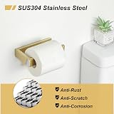 SAYAYO Wall Mounted Toilet Roll Holder Brushed Gold SUS304 Square Design view 2