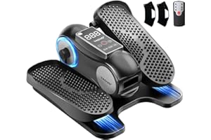 Yagud Under Desk Elliptical Machine, Elliptical Leg Exerciser as Seen on TV for Senior with Remote Control, Portable Quiet Electric Seated Pedal and 12 Adjustable Speed, Black