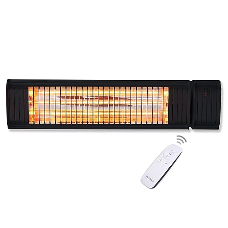 VASNER Appino 20 Infrarot Heizstrahler Terrasse schwarz, 2000 Watt, Fernbedienung + App Steuerung Bluetooth, Terrassenstrahle