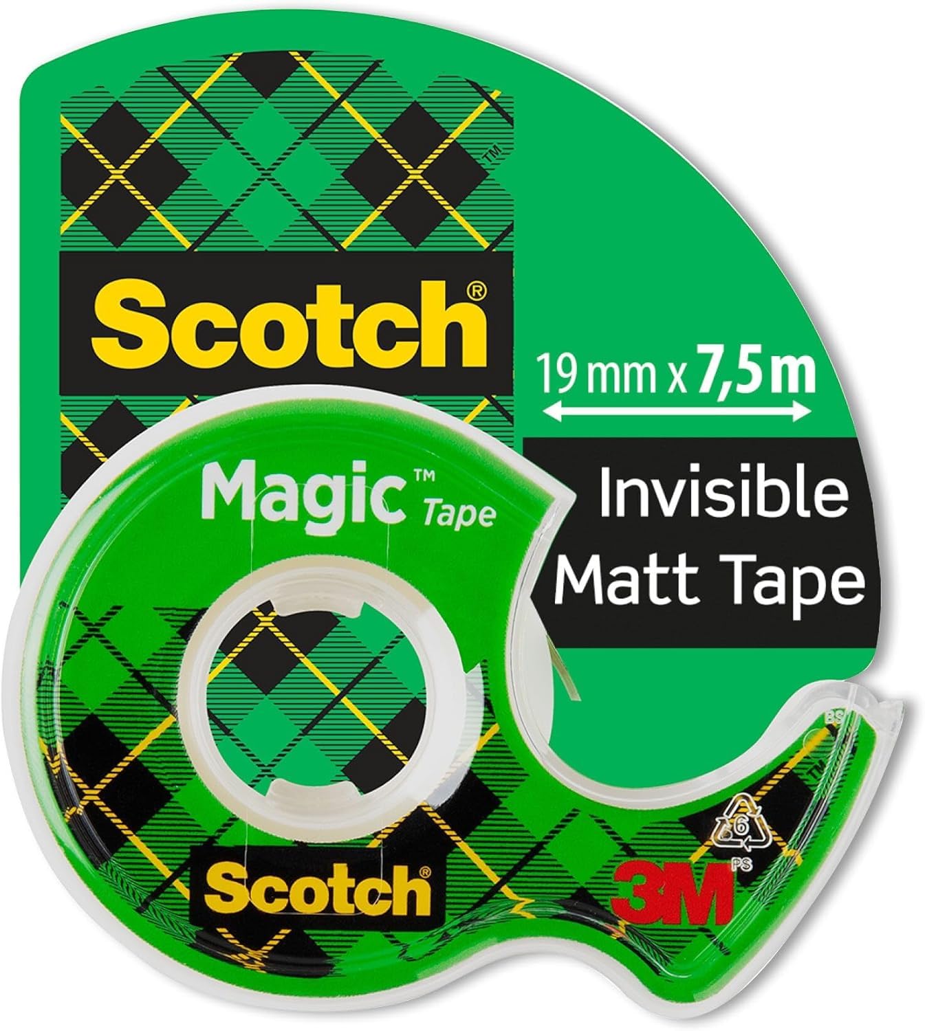 3M Scotch 810H1975 Tape Dispenser with 1 Roll of Magic Tape 810, 7,5 m x 19 mm
