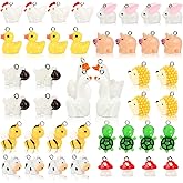 BENOSPACE 44 Pcs Resin Animal Charm Pendants Cute Goose Mushroom Duck Cow Bee Chicken Rabbit Turtle Hedgehog Sheep Pig Bead DIY Accessories Farm Supplies for Jewelry Making Bracelet Necklace Earring