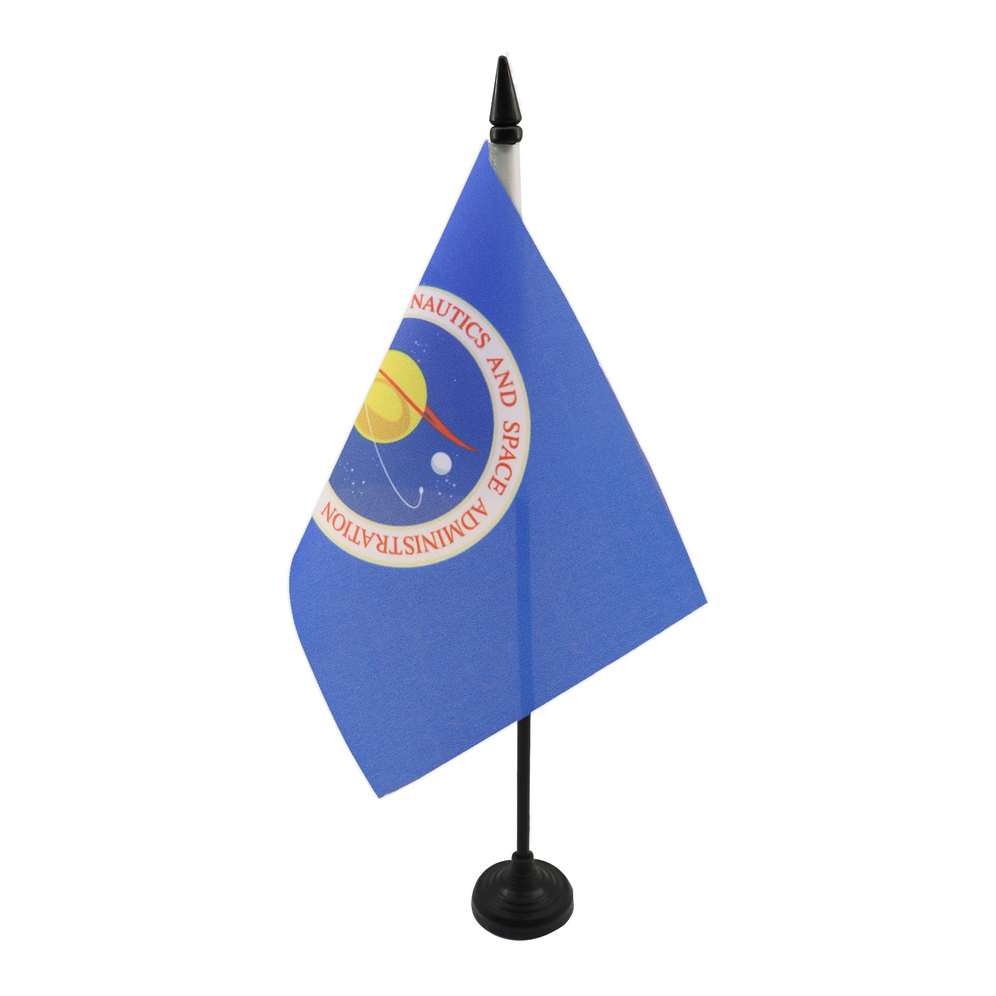 AZ FLAG United States NASA Table Flag 5'' x 8'' - US National Aeronautics and Space Administration Office Decoration 100% Polyester 21 x 14 cm - Mini Desk Flag with Pole and Black Plastic Base