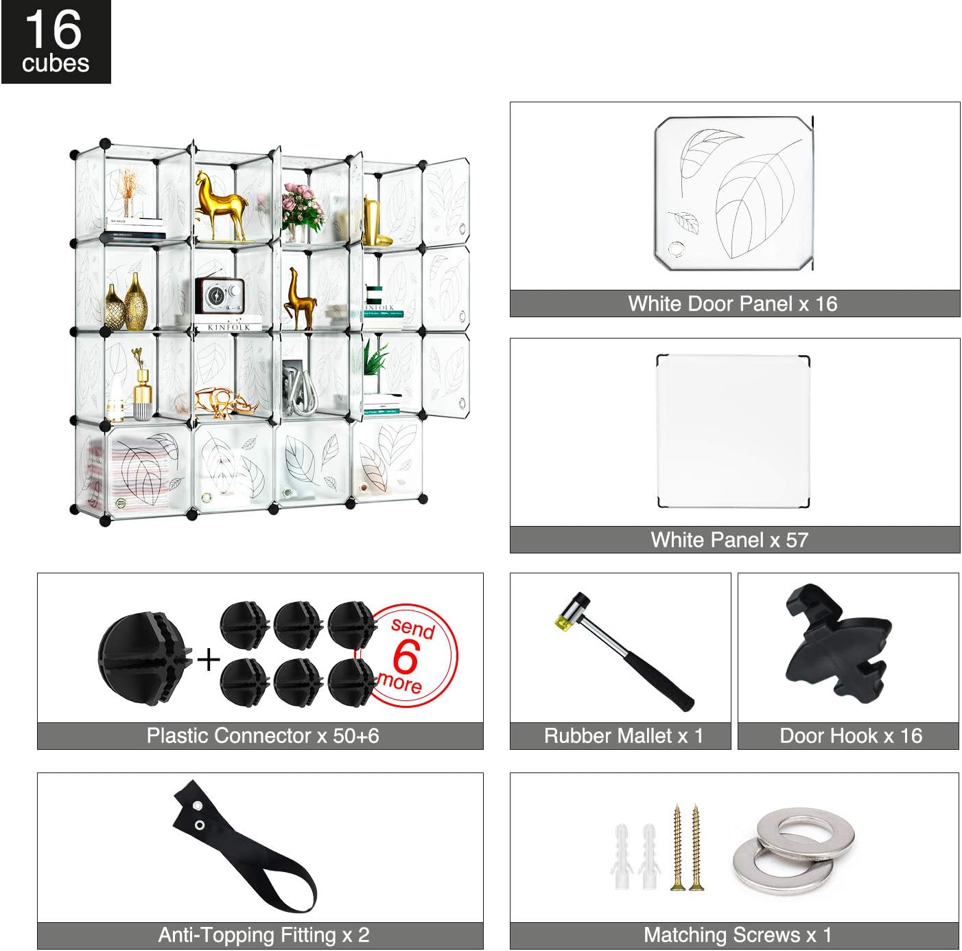 Multifuncionales Estantería de Armario para Libros Estantes de Plástico
