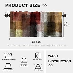 Batmerry Brown Art Oil Valance Curtains,Red