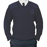 RYNO GEAR Commando Sweater - Blue Adult Men's Classic V-Neck Long Sleeve Polyester Blend Pullover Sweater