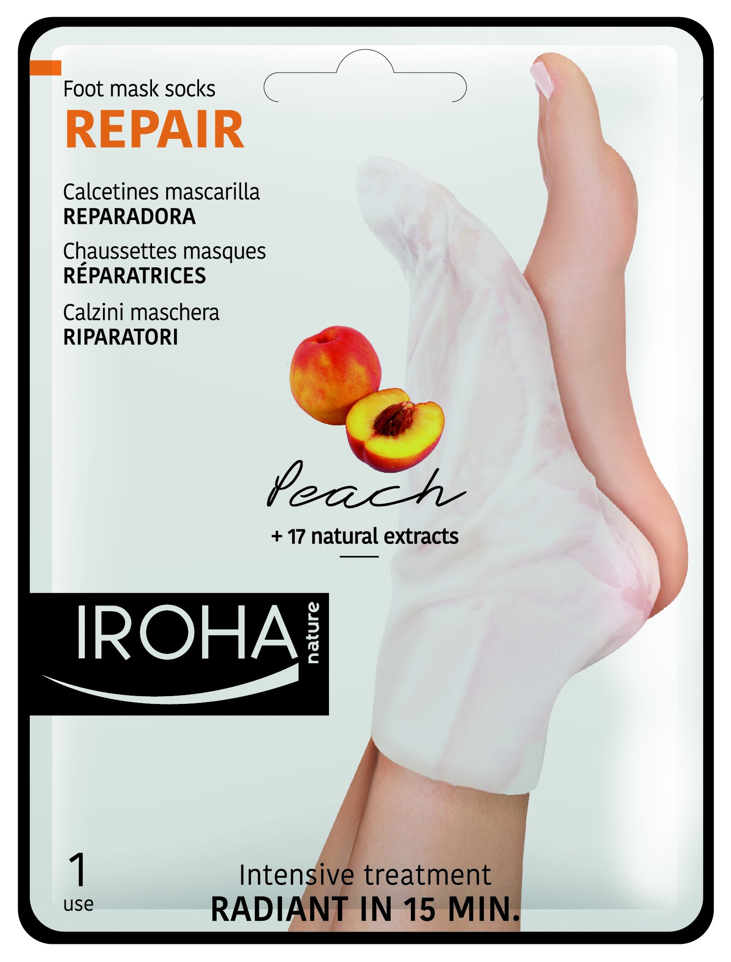 Iroha Intensive Treatment Foot Socks Peach Repairing- pack of 2 (global IPQ is 2)