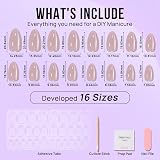 BTArtbox Press On Nails Short Almond Gel Tip 30Pcs 15 Sizes Aurora Cat Eye view 5