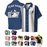 Custom Bowling Shirts Customized Unisex Short Sleeve Button Down Casual Shirt Personalized Name Jersey for Men