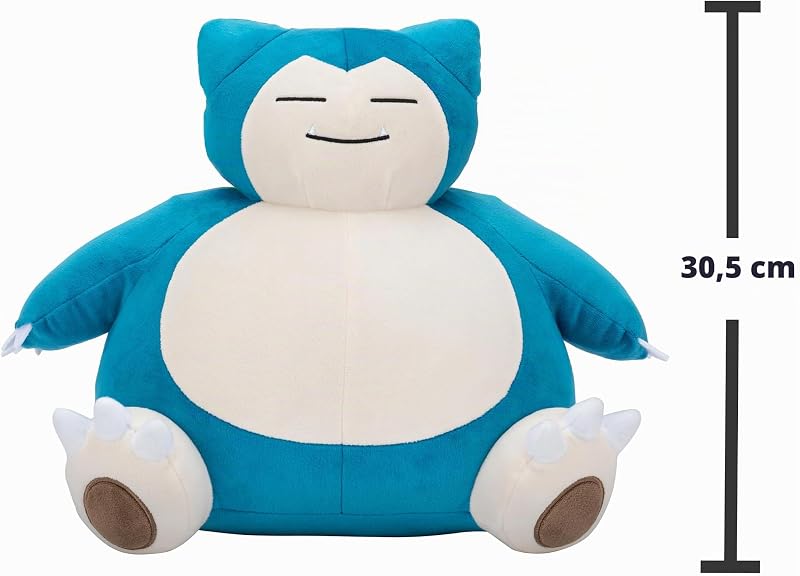 Pokemon Peluche Ronflex - Peluche Suave de 30 cm con Detalles auténticos