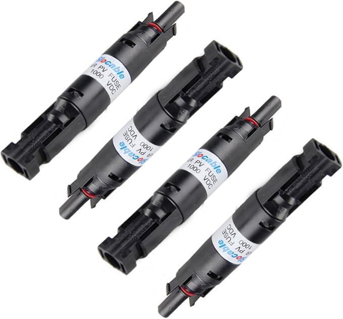 (4) PCS Odyssey 20A MC4 Solar PV InLine Fuse Holder Waterproof w/ Fuse