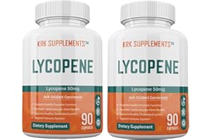 KRK SUPPLEMENTS 2 Bottles Lycopene 50mg 180 Total Capsules