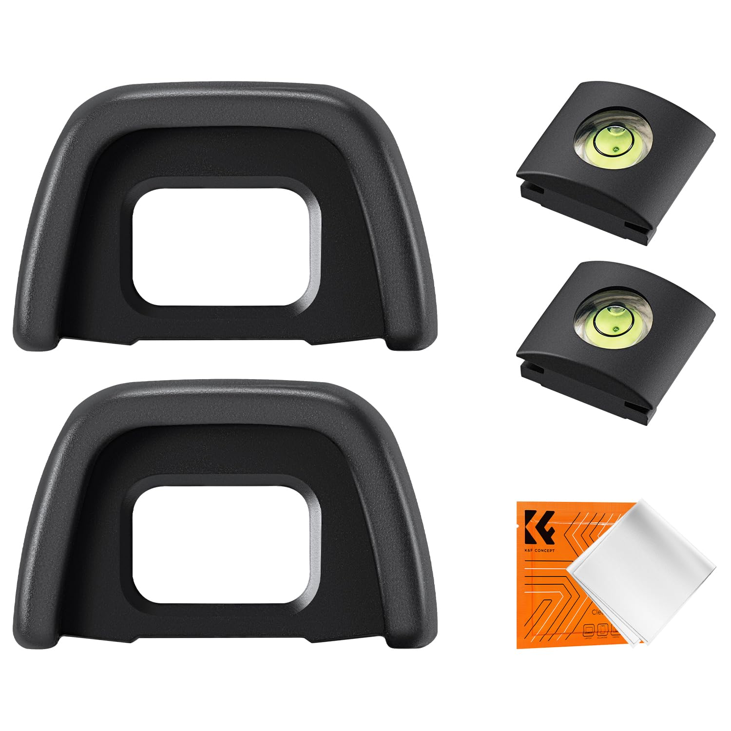 K&F Concept Soft Silicone Eyecup Eyepiece Viewfinder for D7100 D7200 D300 D300s Cameras Replaces Nikon DK-23 Eyecup(2 Pcs) with Hot Shoe Cover