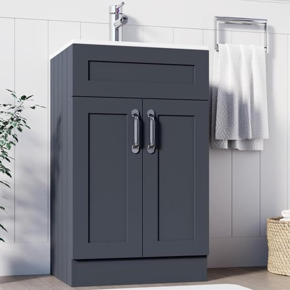 BELOFAY 500mm Floor Standing Vanity Unit with Basin Crawley Grey