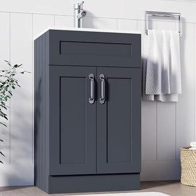 BELOFAY 500mm Floor Standing Vanity Unit with Basin Crawley Grey