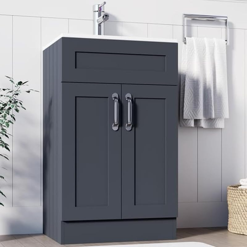 BELOFAY 500mm Floor Standing Vanity Unit with Basin Crawley Grey
