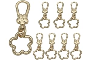 Metal Keychain Clips, 8 Pcs Flower Shaped Swivel Buckles Lobster Clasps with Ring Clip Trigger Snap Hooks for Jewelry Making 