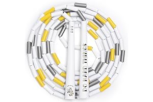 EliteSRS Do Hard Things Beaded Jump Rope for Fitness - Unbreakable 6.5" Edge Handles - Tangle-Free & Adjustable - Full Body Workout - Shatterproof Plastic Beads - Indoor/outdoor Beaded Jump Rope