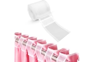 9m/354.3in Pleated Curtain Rod Tape, Nylon Translucent Curtain Pleat Header Tape for Drapes & DIY Sewing Home Window Decorati