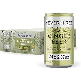 Fever-Tree Ginger Beer, 3-Ginger Blend Mixer, 24 Pack, 5.07 Fl Oz Cans | A blend of three gingers from Ivory Coast, Nigeria, and Cochin, India for a bold, refreshing character. Great for Cocktails