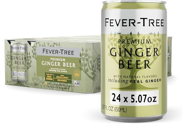 Fever-Tree Ginger Beer – Premium Mixer for Cocktails and Mocktails, 5.07 fl oz Cans, Pack of 24 – Naturally Sourced, Non-GMO