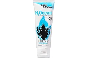 H2Ocean Aquatat Tattoo Healing Ointment - Tattoo Aftercare Cream for Tattoo Supplies - Fragrance- & Dye-Free Tattoo Care Ointment with Vitamins A & B - 1.75 oz