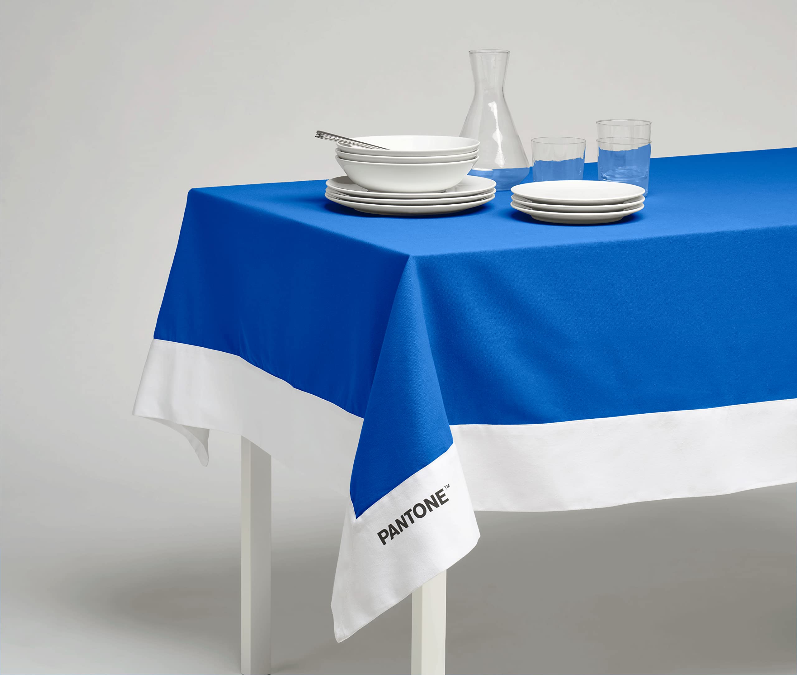 SWEET HOME Pantone™ - Rectangular Tablecloth 6 Places 140x180 cm, 100% Cotton 220 gr. - Blue