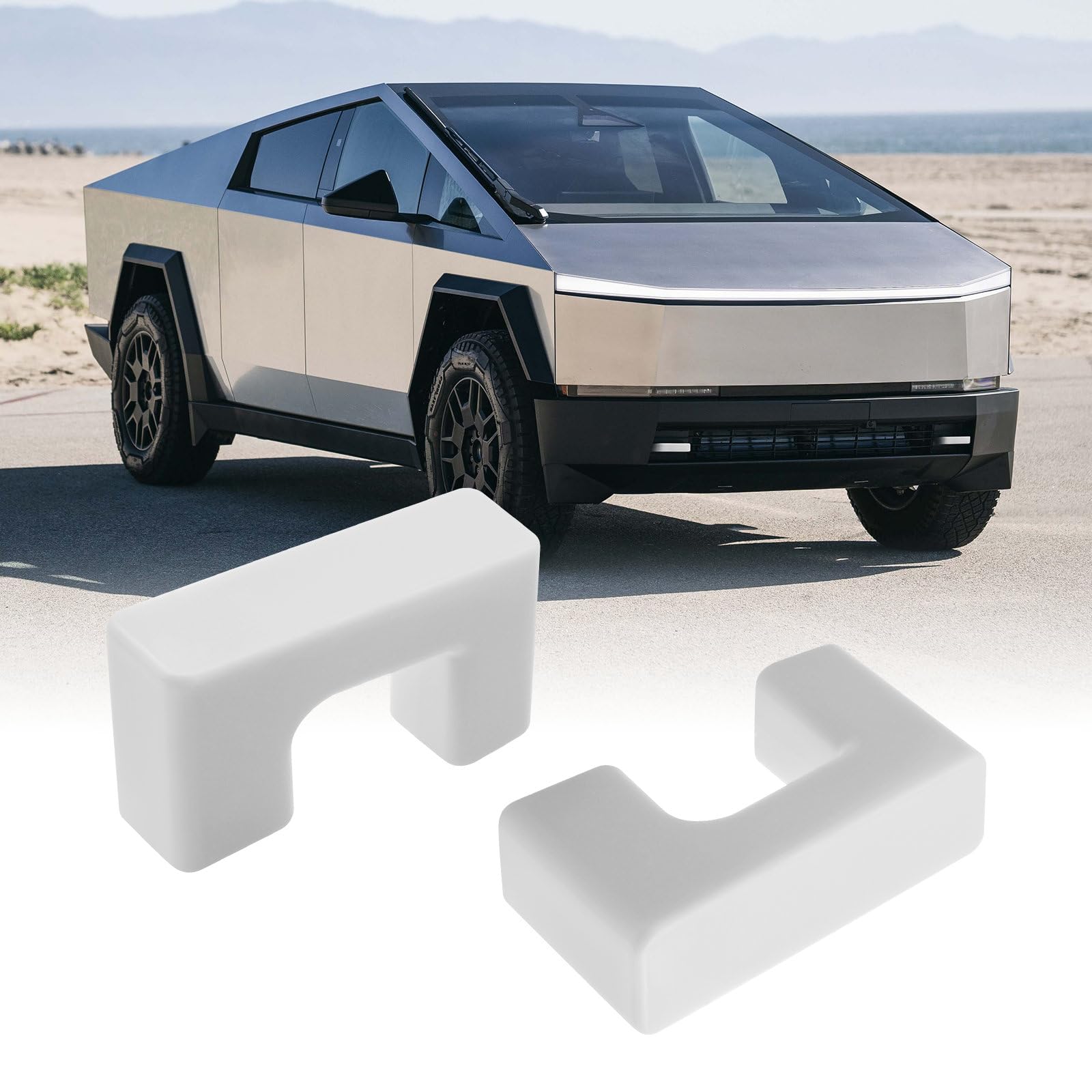 Photo 1 of Klutchtech Tow Hook Covers Fit for Tesla Cybertruck 2024 2025, Hitch Cover Front Customized Car Tow Hooks Compatible with Tesla Cybertruck Accessories 2025 2024 (White)