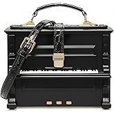 Lyuxhetaokdiq Women Acrylic Piano Shaped Crossbody Shoulder Bag Handbag Piano Purse