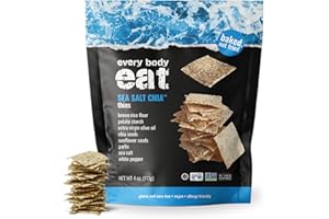 Every Body Eat Snack Thins, Sea Salt and Chia Seeds Flavor, Vegan, Gluten Free and Dairy Free (Pack of 6)