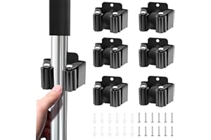 Garage Hooks, Mop and Broom Holder Wall Mounted, Stainless Steel Mop Hanger Kit with Screws, Storage Tool for Kitchen, Home, 