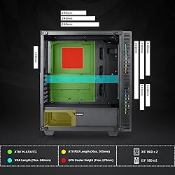 Gaming Case Mid-Tower with Tempered Glass Side
