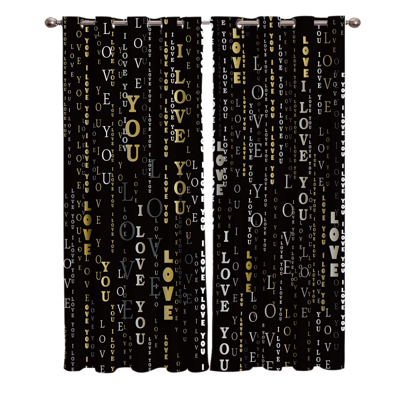Buy T H Home Monogram Curtains Love You Window Curtain 2 Panel