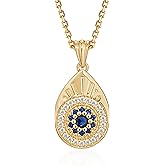 Fettero Gold Necklace for Women, Dainty 14K Gold Plated Pendant Necklaces for Women Trendy Simple Chain Necklace Evil Eye, CZ Rose, Charm Moon, Lucky Italian Horn, Gold Star Necklace Fashion Jewelry