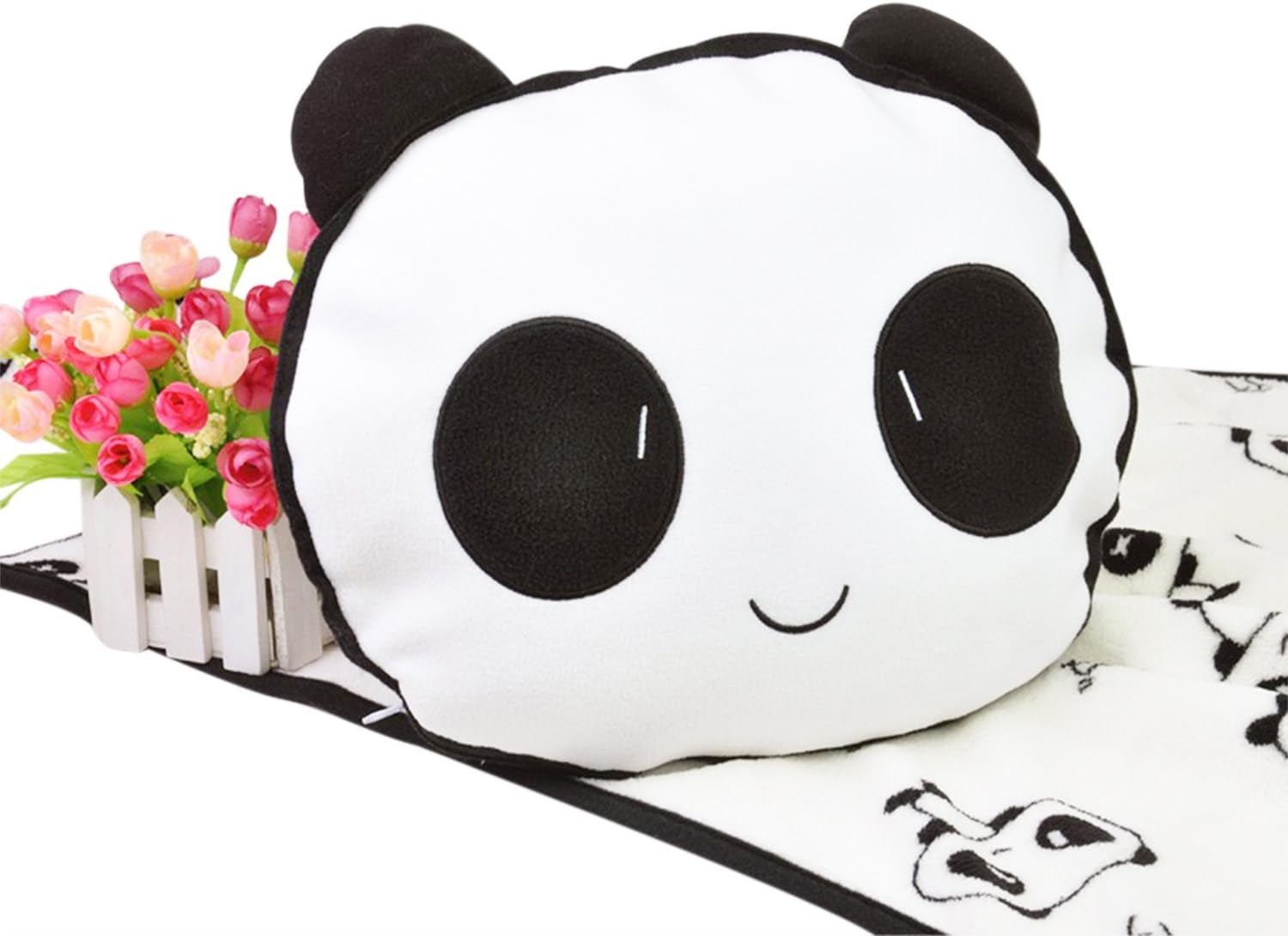 Plush Panda Pillow with Baby Fleece Blanket Set