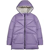 LONDON FOG girls Heavyweight Puffer Jacket With Faux Fur Hood and Matching Beanie