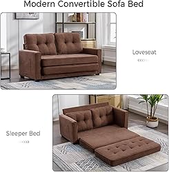 ERYE 3 Fold Upholstered Tufted Futon Sofa Bed
