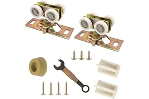 ACEPLANET 3/4" RV Pocket Door Ball Bearing Hangers Fit Johnson Part #1025, #JR20565 & #H530, Works with 111/118F Series Track, Upgraded Quad Rollers, 13/16" C.T.C, Min. 1" Thick Doors, 2 Pack