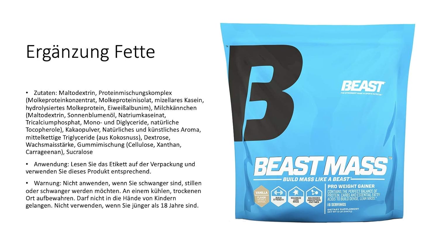 Beast Sports Nutrition Mass Gainer 5 4 Kg Vanilla Amazon In Health Personal Care