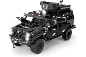 LOVEPOSELY Compatible for 1:24 Saber-Toothed Tiger Alloy Armored Car Model, Collectible Diecast Armoured Explosive Protected Vehicle Toy, Pull Back Toy Car with Sound and Light for Adult Kids (Black)
