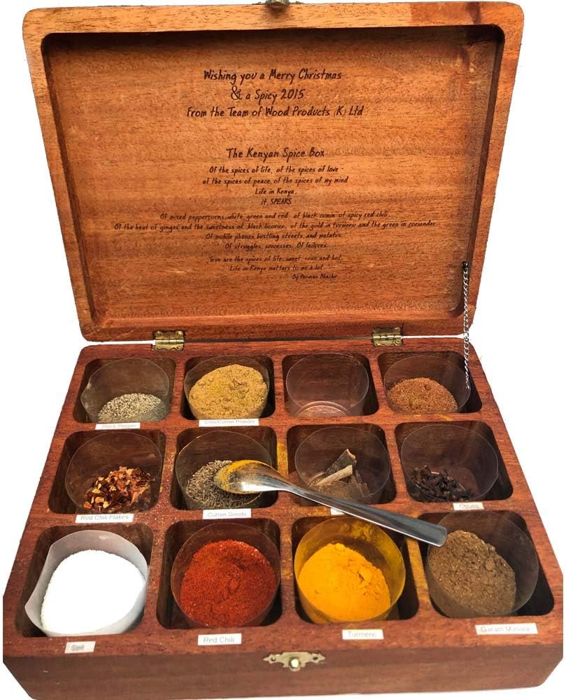 Hand Crafted 12 Container Spice Box, Masala Box, Indian Box,Lock Spice Rack Container, Indian Decor, Decorative Box, Indian Spice Box, Accent Box