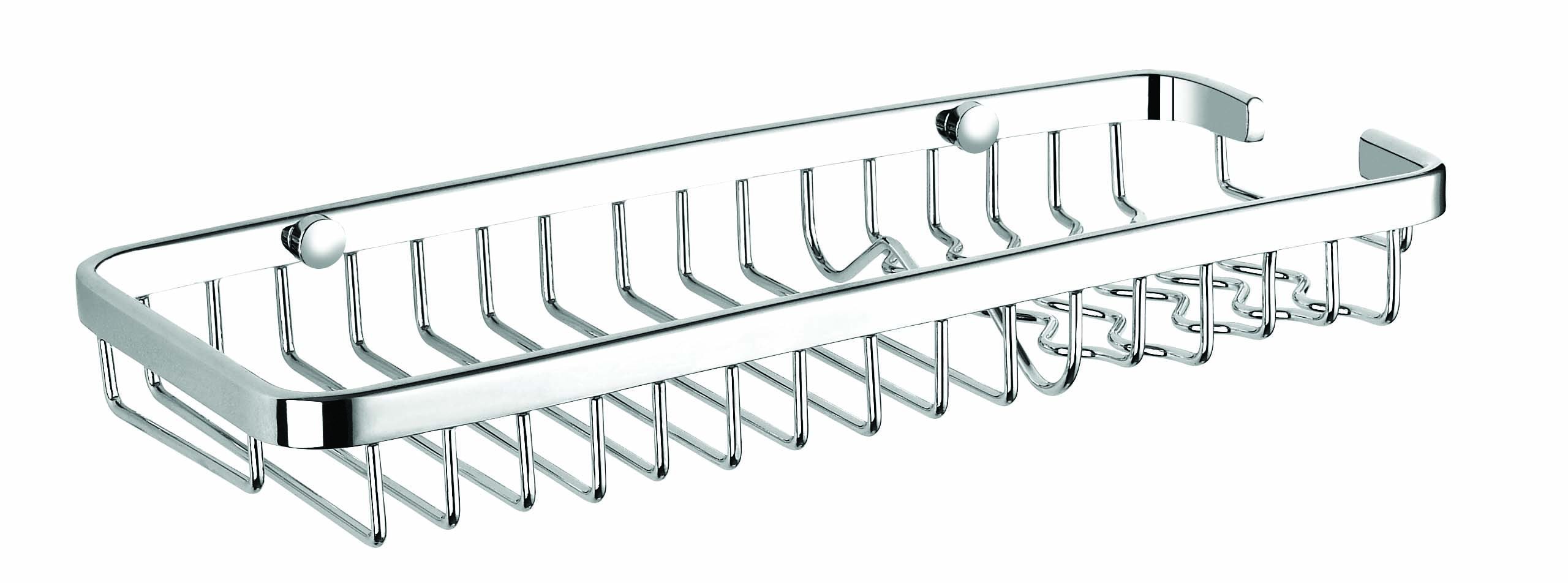 Luxxur 015 never-rust Chrome plated Brass shower caddy 29cm - concealed screw fixing