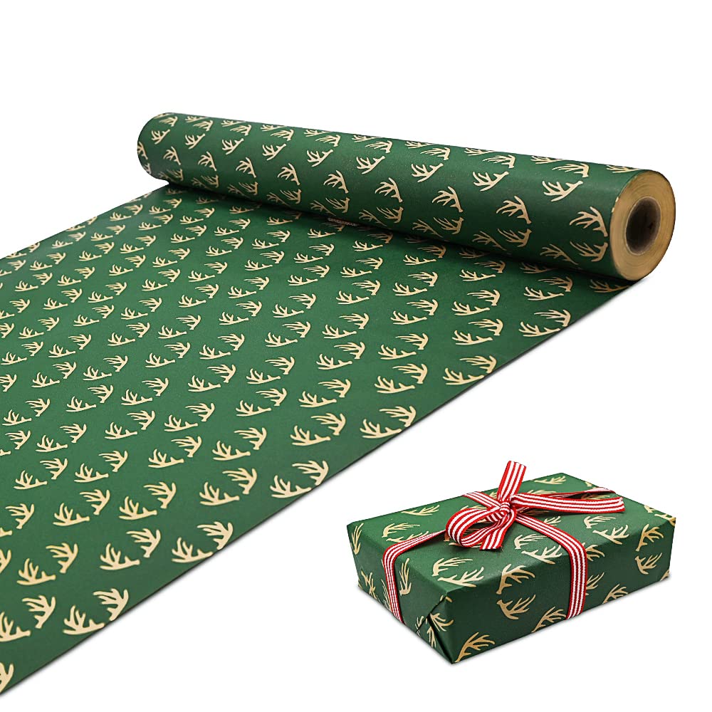 DOJoykey Roll Package Gift Wrapping Paper, 43cm x 15M Large Roll Christmas Wrapping Paper Recyclable Kraft Paper for Xmas Gift Wrapping Party Decoration