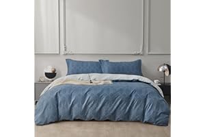 SAPHREAS Duvet Cover Queen Size Dark Blue Geometric Pattern Duvet Cover Set 3pcs Cotton Soft Bedding Comforter Cover 1 Duvet Cover 90"x90" and 2 Pillow Shams 20"x26"