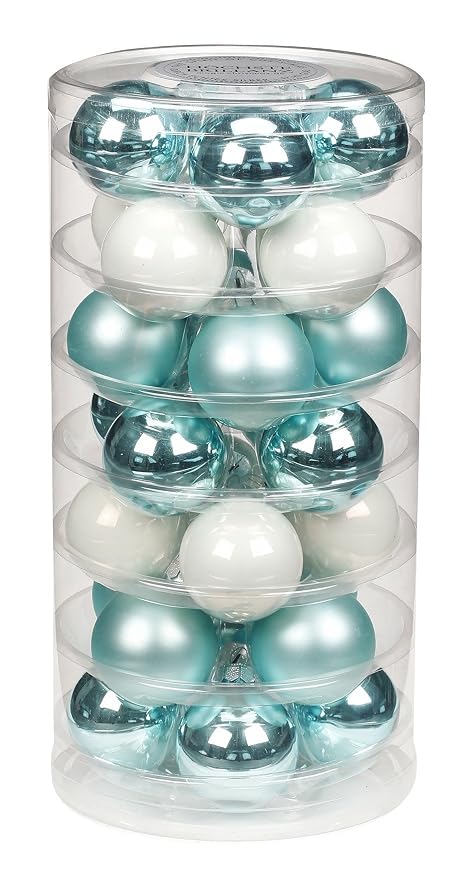 28 Stk Christbaumkugeln Glas 45mm Weihnachtskugeln Baumkugeln Baumschmuck Weihnachtsdeko Kugeln Christbaumschmuck Weihnachtsschmuck Dose Deko