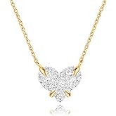 Dremmy Studios Cross Pendant Necklace for Women 14K Gold Plated Cubic Zirconia Evil Eye Butterfly Angel Wing Disc Coin Necklace Minimalist Religious Faith Jewelry Gift for Women